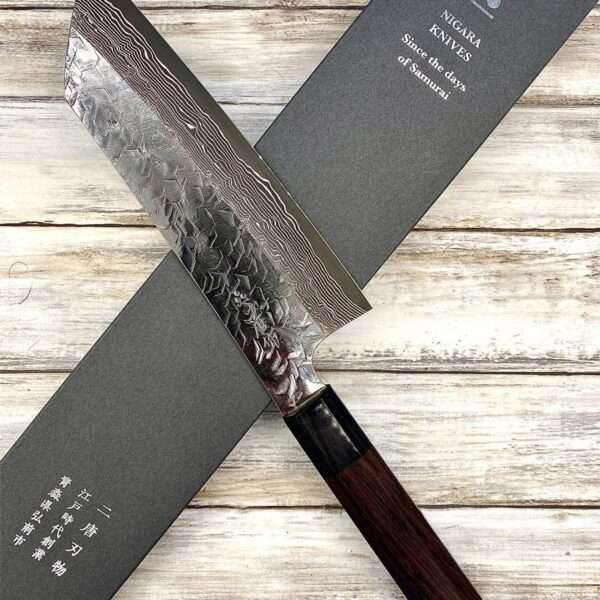 couteau Japonais nihara bunka 18 cm migaki tsuchime spg2 damas
