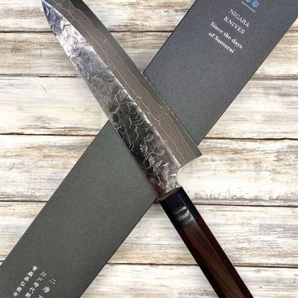 couteau Japonais nigara gyuto 21 cm migaki spg2 damas