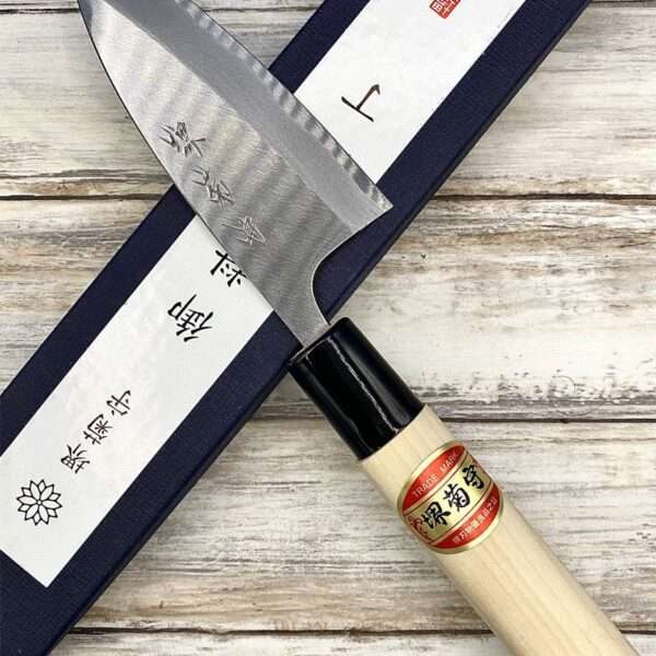 couteau Japonais sakai kikumori ajikiri shirogami2 105 mm