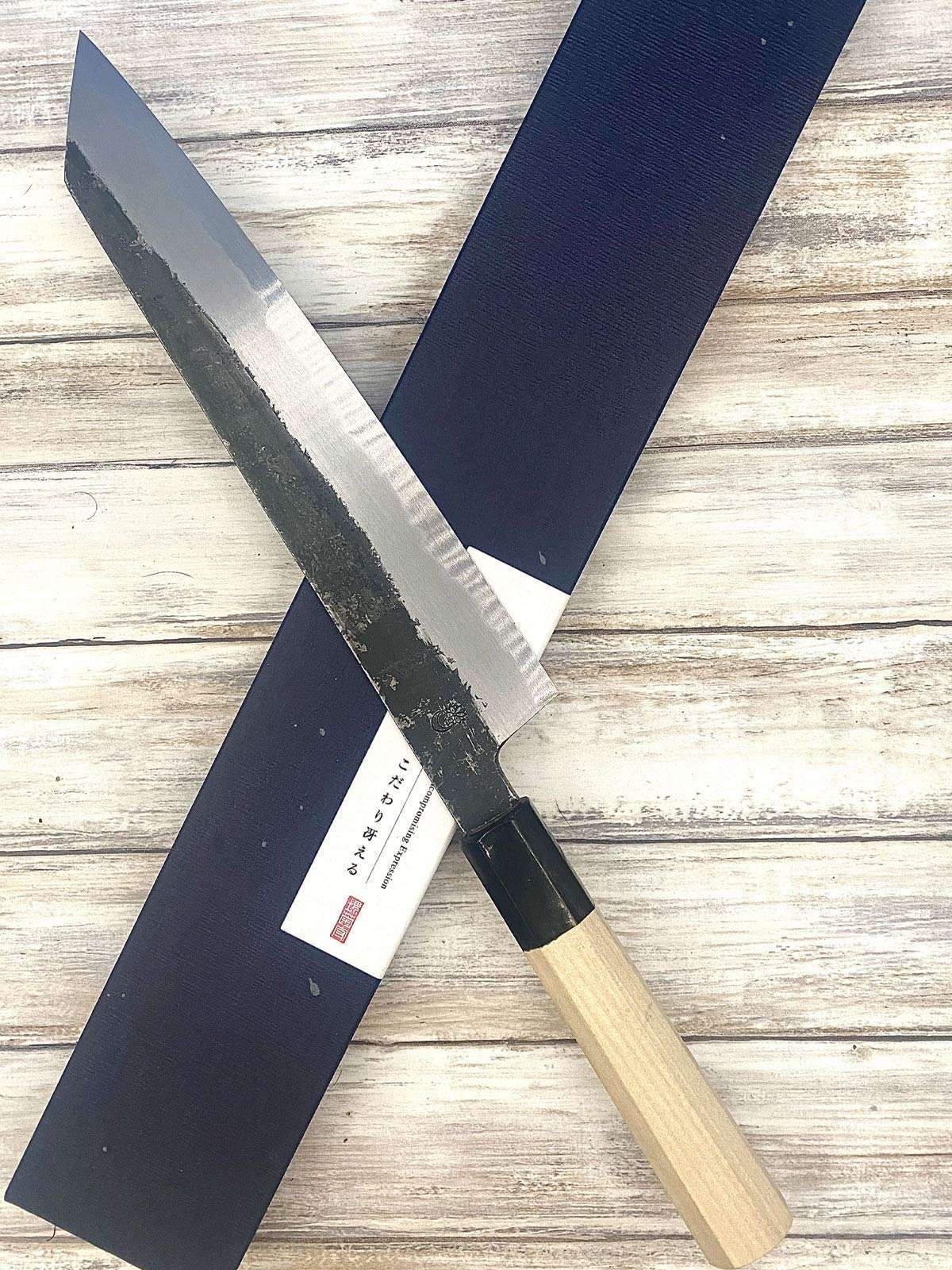 couteau Japonais sakai kikumori kiritsuke shirogami2 kikuzuki kuro 24 cm