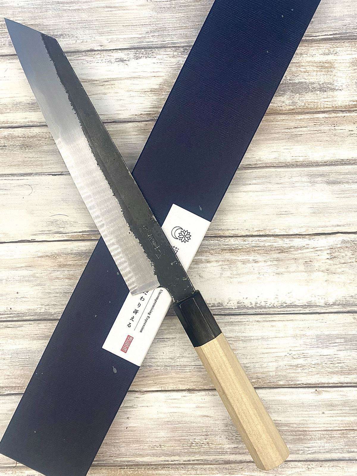 couteau Japonais sakai kikumori kiritsuke shirogami2 kikuzuki kuro 24 cm