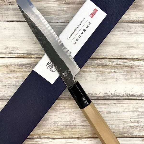 couteau Japonais sakai kikumori petty shirogami2 kikuzuki kuro 15 cm