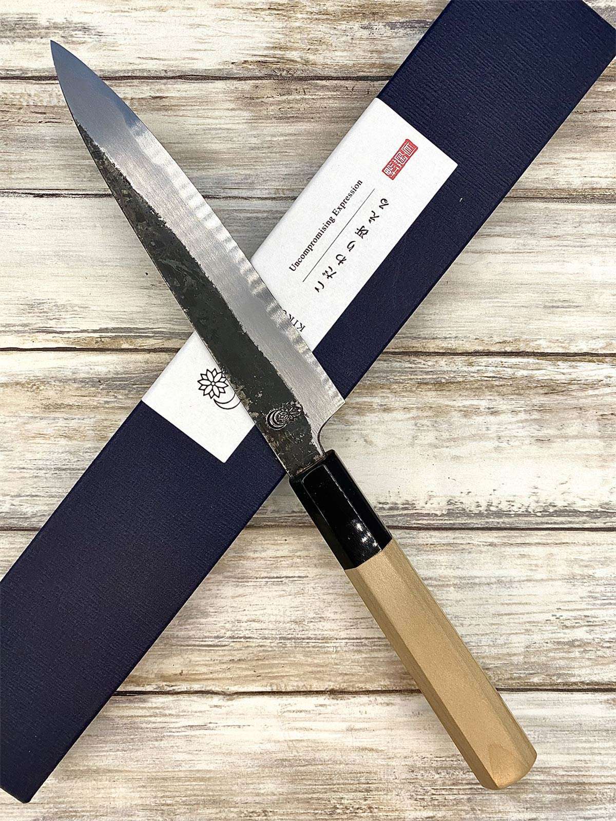 couteau Japonais sakai kikumori petty shirogami2 kikuzuki kuro 15 cm