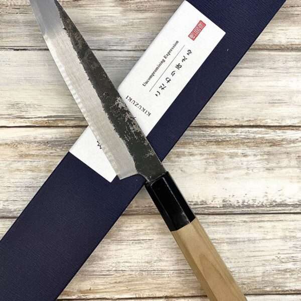 couteau Japonais sakai kikumori petty shirogami2 kikuzuki kuro 15 cm