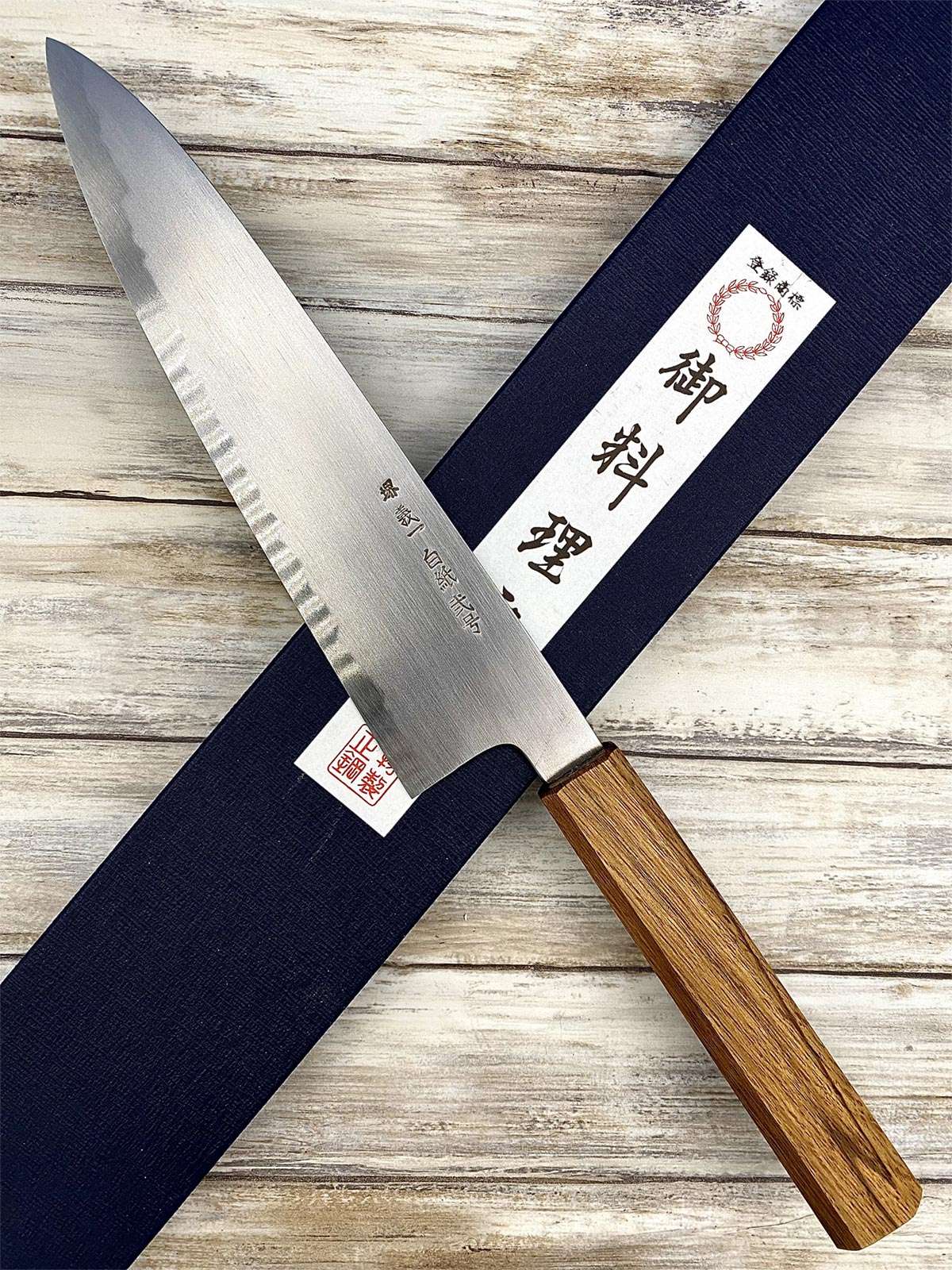 couteau Japonais gyuto yoshikazu tanaka shirogami2 21 cm sou bokashi chene