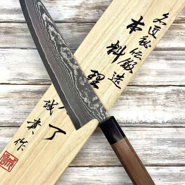 couteau Japonais shigeki tanaka gyuto 21 cm spg2 black damas