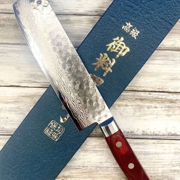 couteau Japonais suisin santoku naikiri vg10 damascus wine 16,5 cm