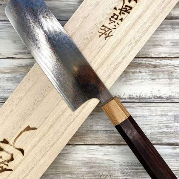 couteau Japonais takeshi saji nakiri 165 mm vg10 rainbow