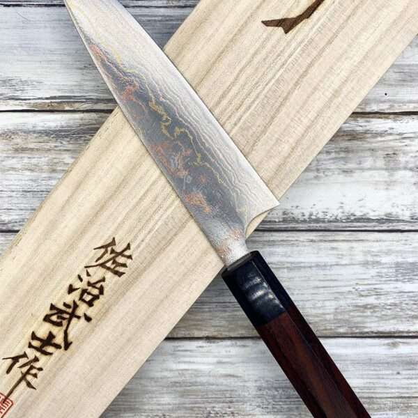 couteau Japonais takeshi saji petty 15 cm aogami2 rainbow