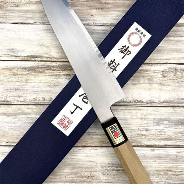 couteau Japonais yoshikazu ikeda gyuto 18 cm shirogami2 sous bokashi magnolia