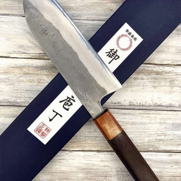 Couteau Japonais Santoku aogami2 nashiji 16,5cm