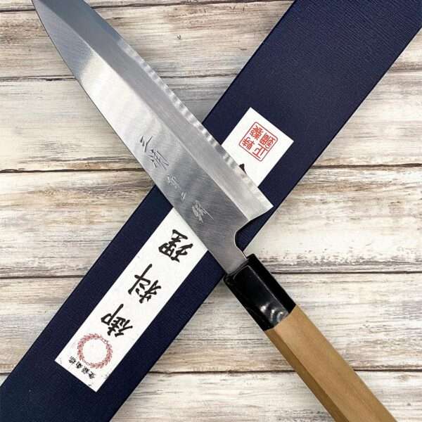 Acheter un Couteau artisanal Japonais Miroshi Deba Shirogami#2 18 cm en chêne à Paris meilleur vente de couteaux de cuisine nippon grande marque de qualité