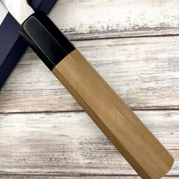 Acheter un Couteau artisanal Japonais Miroshi Deba Shirogami#2 18 cm en chêne à Paris meilleur vente de couteaux de cuisine nippon grande marque de qualité