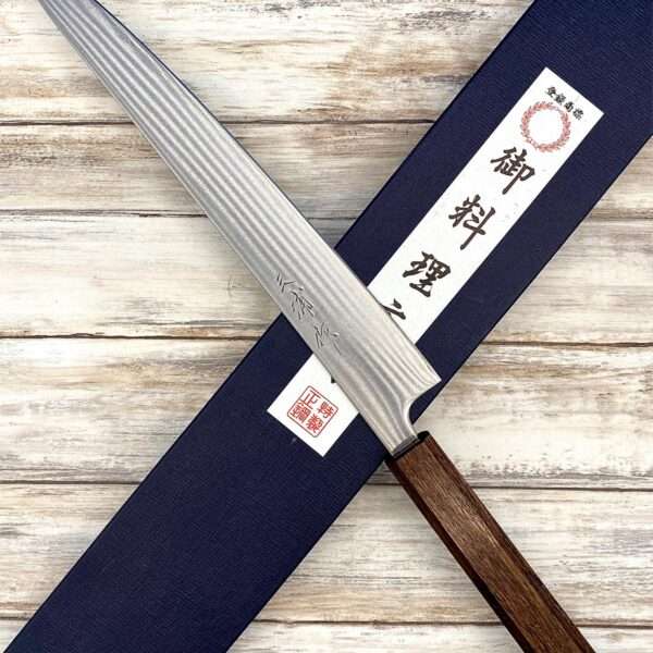 Acheter un Couteau artisanal Japonais Sujihiki aogami super 24 cm à Paris large choix de couteaux de cuisine nippon grande marque