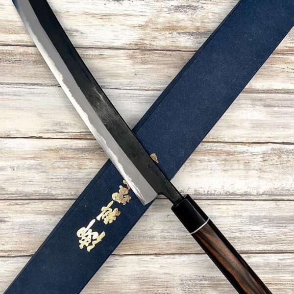 Acheter un Couteau artisanal Japonais Sujihiki Aogami#1 Kurouchi à Paris meilleur vente de couteaux de cuisine nippon grande marque de qualité