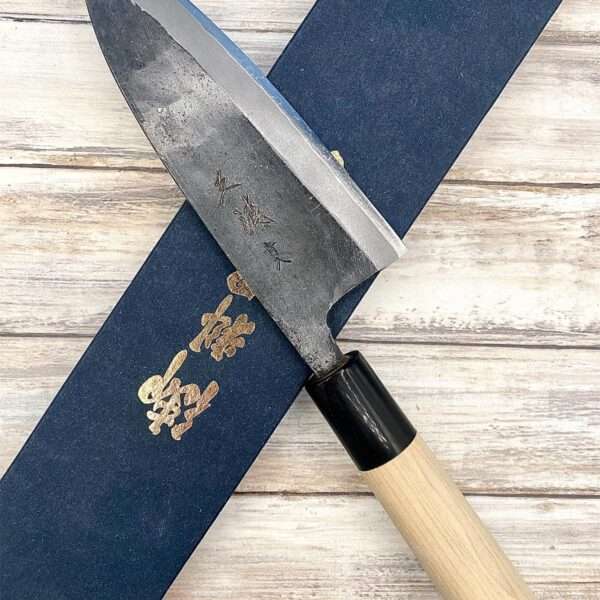 Acheter un Couteau Japonais artisanal Deba aogami Kurouchi à Paris meilleur vente de couteaux de cuisine nippon grande marque de qualité