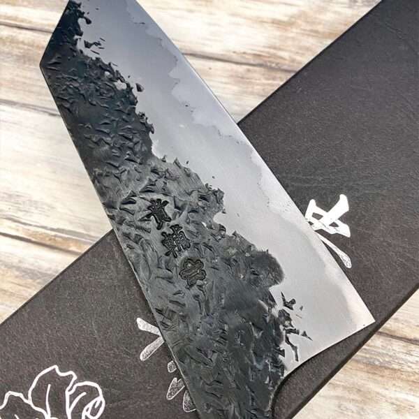 Acheter un Couteau artisanal Japonais Manaka Hamono Bunka Shirogami Kurouchi cm Kurouchi Tsuchime à Paris large choix de couteaux de cuisine grande marque