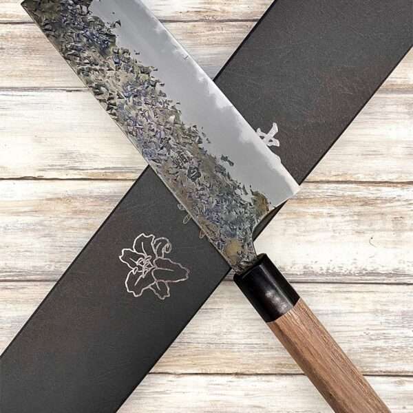 Acheter un Couteau artisanal Japonais Manaka Hamono Nakiri Shirogami Kurouchi cm Kurouchi Tsuchime à Paris large choix de couteaux de cuisine grande marque