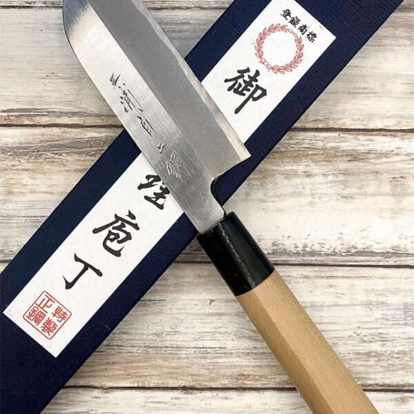 Acheter un Couteau Japonais artisanal Mentori Shirogami2 12 cm à Paris meilleur vente de couteaux de cuisine nippon grande marque de qualité