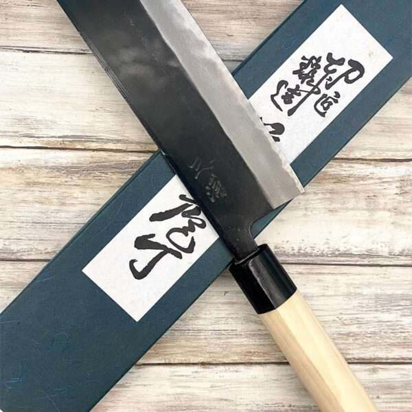 Acheter un Couteau Japonais artisanal Nakiri Shirogami2 Kurouchi à Paris meilleur vente de couteaux de cuisine nippon grande marque de qualité