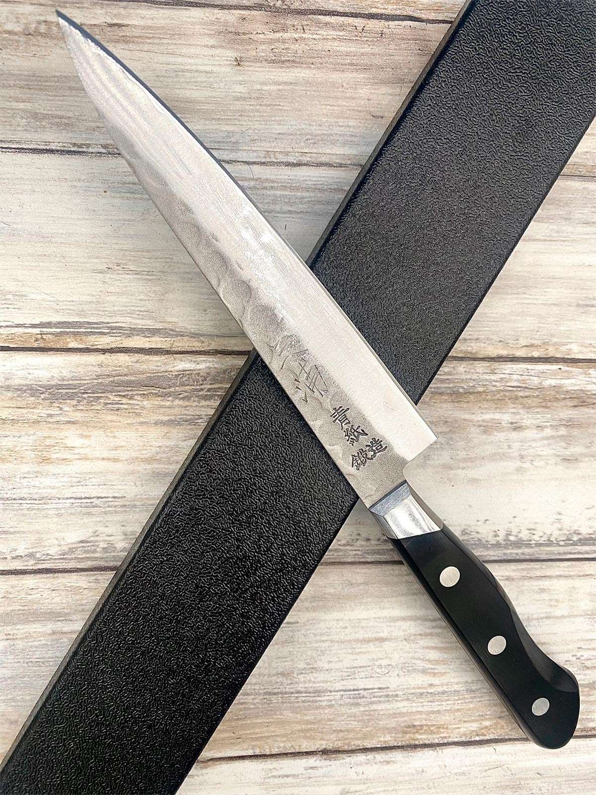 Acheter un Couteau Japonais artisanal Petty aogami 13,5 cm Tsuchime Nashiji à Paris meilleur vente de couteaux de cuisine nippon grande marque de qualité