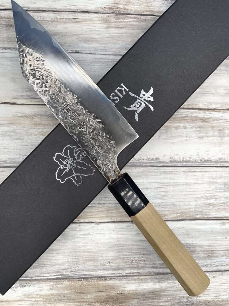 Couteau artisanal Japonais Manaka Hamono Bunka ATS34 Poli