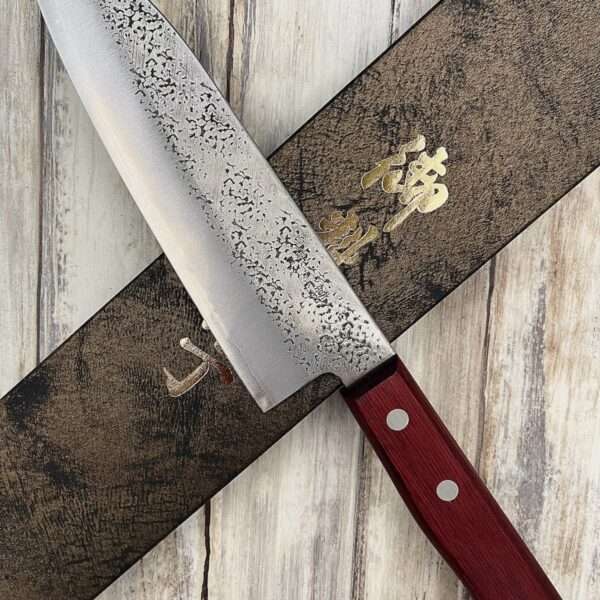 Couteau artisanal Japonais Santoku aogami super gauche